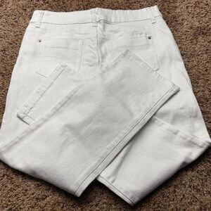 DKNY Jeans Womens White Straight Leg Denim Pants Size 8 Mid Rise Classic